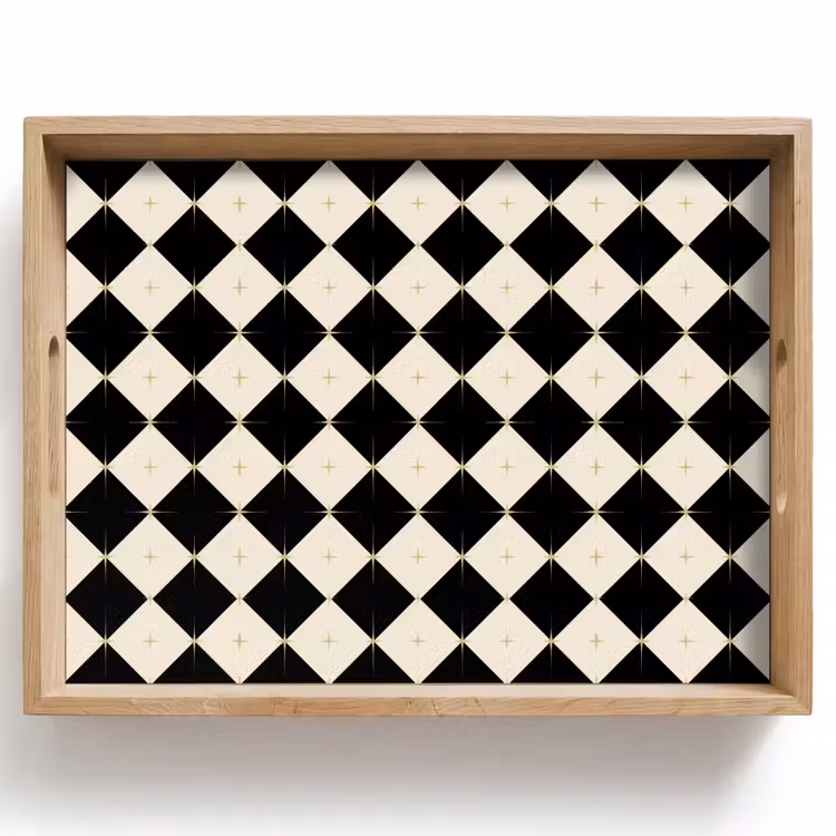 Tablett - Stern – Schwarz – Weiß – Weihnachten — 1