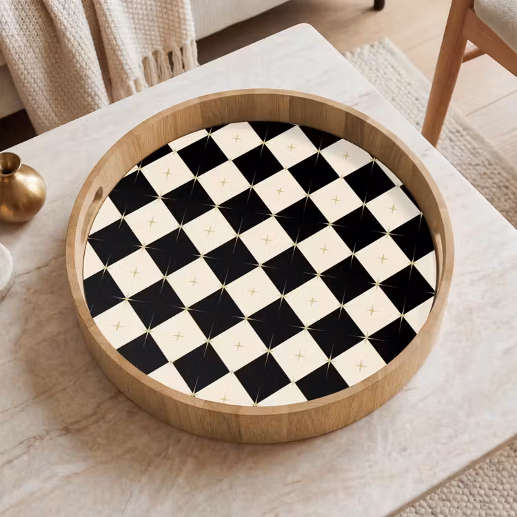 Tablett - Stern – Schwarz – Weiß – Weihnachten — 2