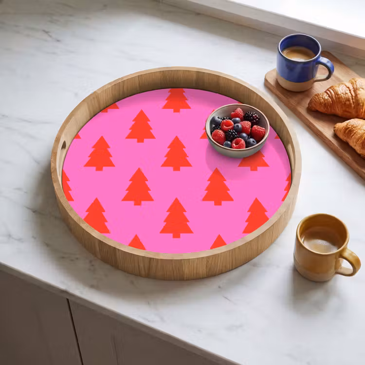 Tablett - Weihnachtsbaum – Rot – Neon — 4