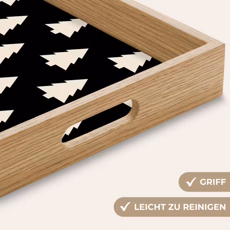 Tablett - Weihnachtsbaum – Schwarz – Weiß — 5