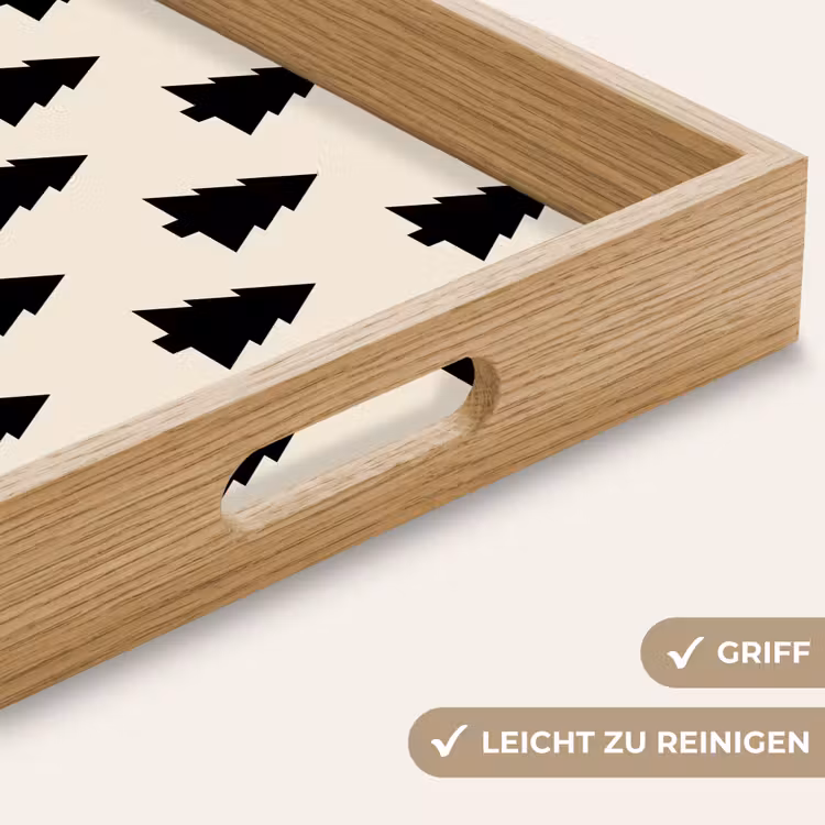 Tablett - Weihnachtsbaum – Weiß – Schwarz — 5