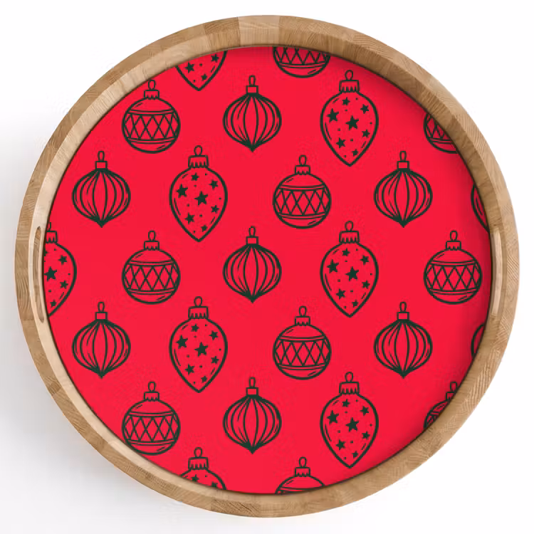 Tablett - Weihnachtskugel – Grün – Rot — 1