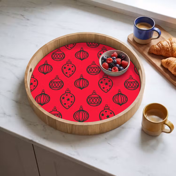 Tablett - Weihnachtskugel – Grün – Rot — 4