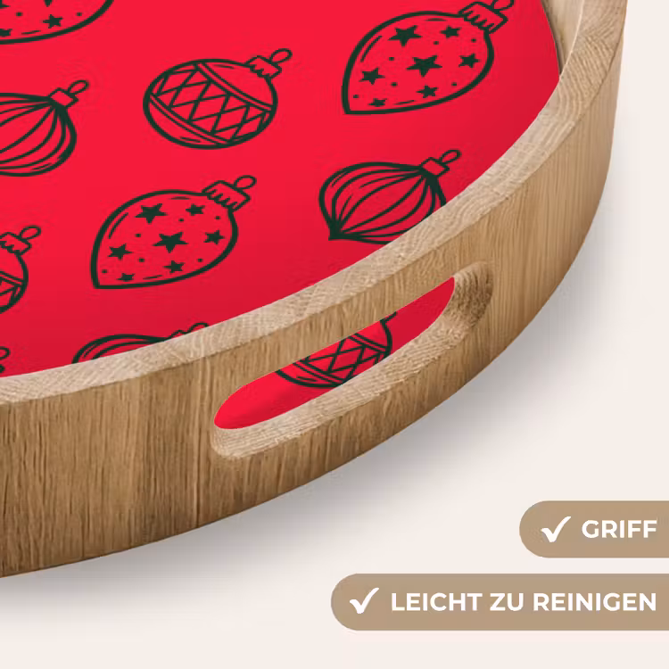 Tablett - Weihnachtskugel – Grün – Rot — 5
