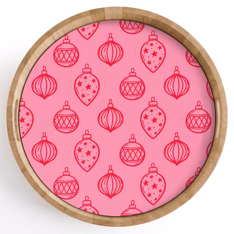 Tablett - Weihnachtskugel – Rosa – Rot — 1