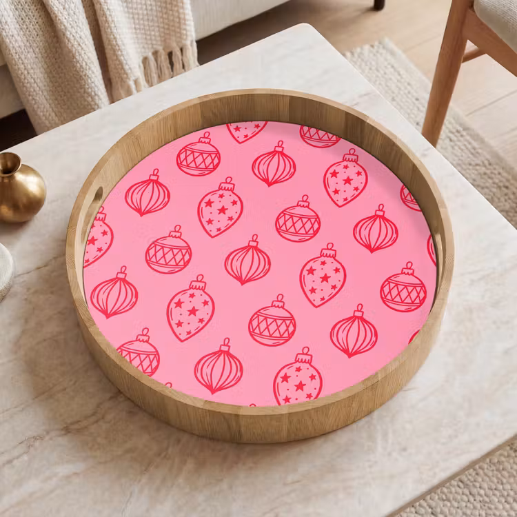 Tablett - Weihnachtskugel – Rosa – Rot — 2