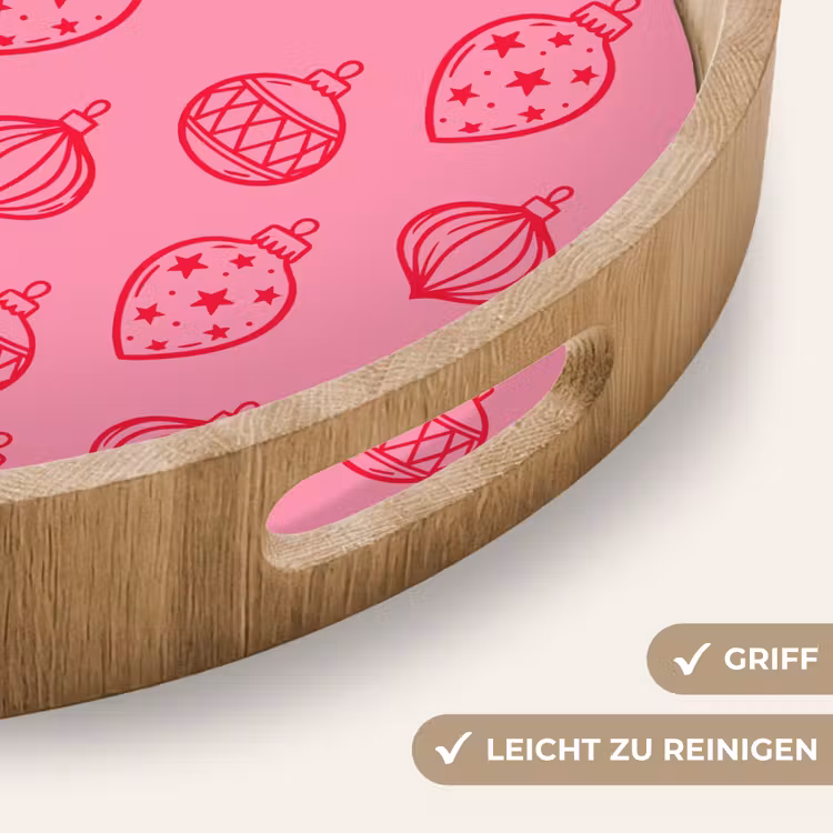 Tablett - Weihnachtskugel – Rosa – Rot — 5