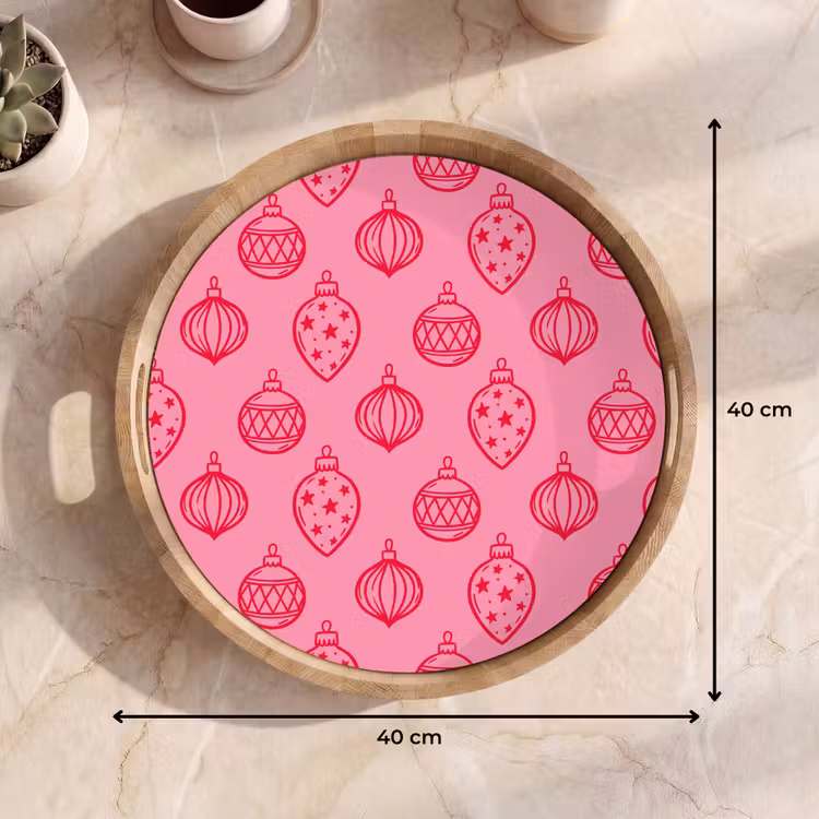 Tablett - Weihnachtskugel – Rosa – Rot — 9