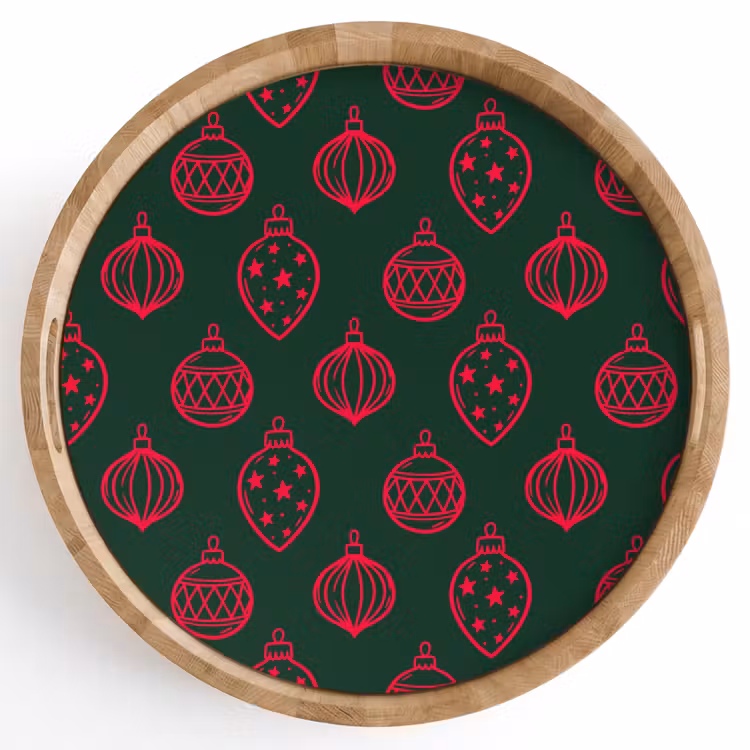 Tablett - Weihnachtskugel – Rot – Grün — 1