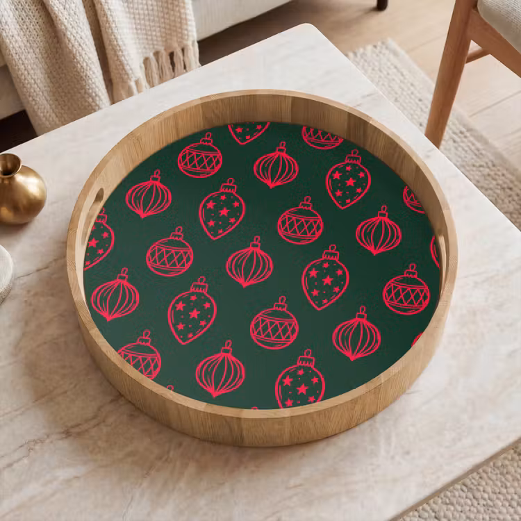Tablett - Weihnachtskugel – Rot – Grün — 2
