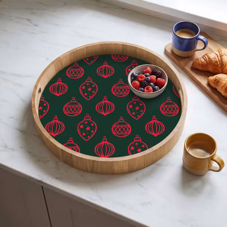 Tablett - Weihnachtskugel – Rot – Grün — 4