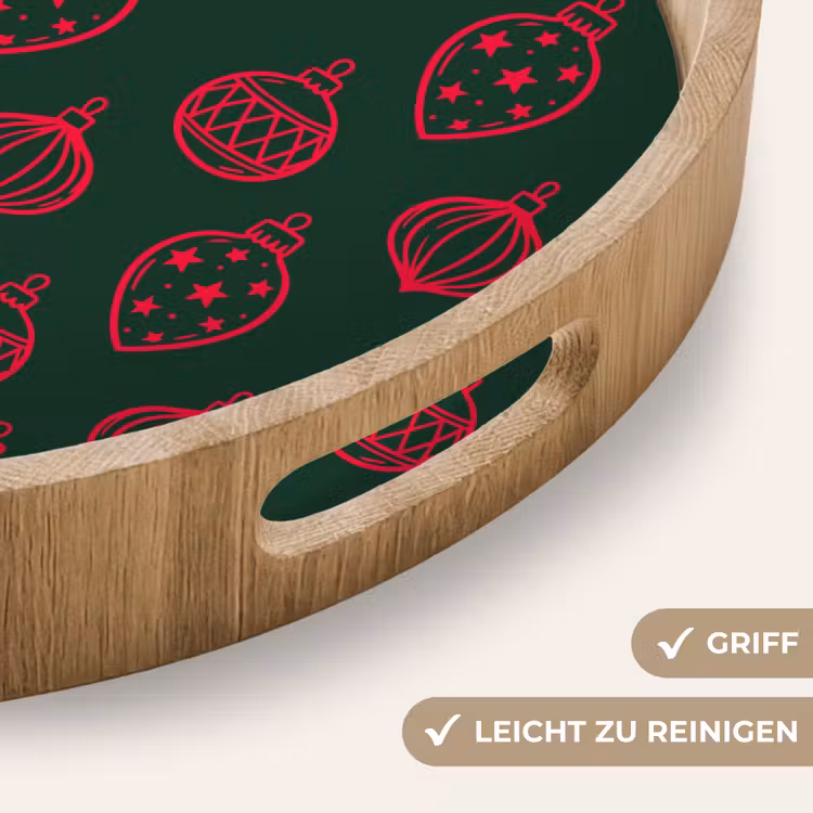 Tablett - Weihnachtskugel – Rot – Grün — 5
