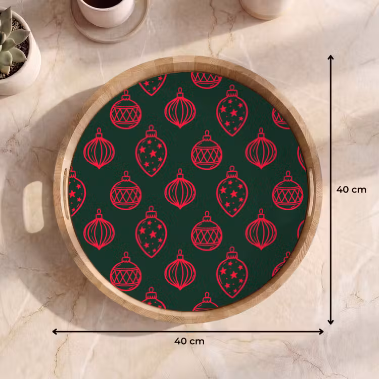 Tablett - Weihnachtskugel – Rot – Grün — 9