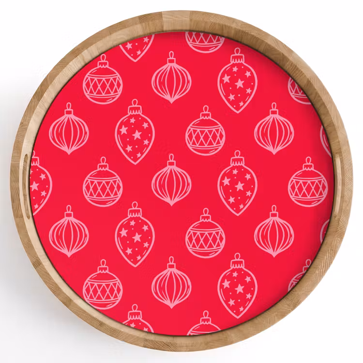 Tablett - Weihnachtskugel – Rot – Rosa — 1