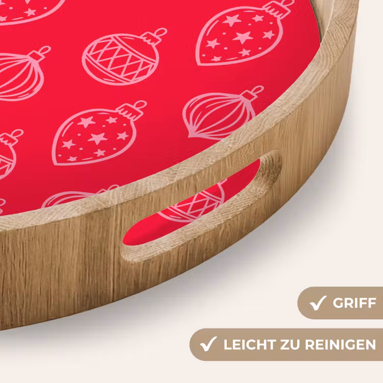 Tablett - Weihnachtskugel – Rot – Rosa — 5