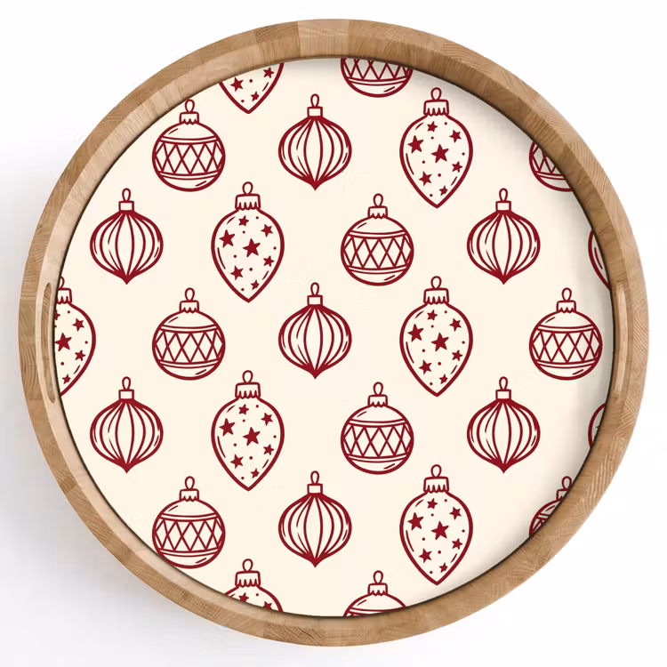 Tablett - Weihnachtskugel – Rot – Weihnachten — 1