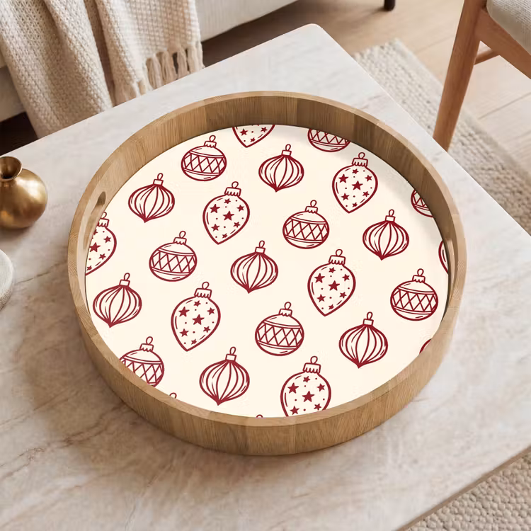 Tablett - Weihnachtskugel – Rot – Weihnachten — 2