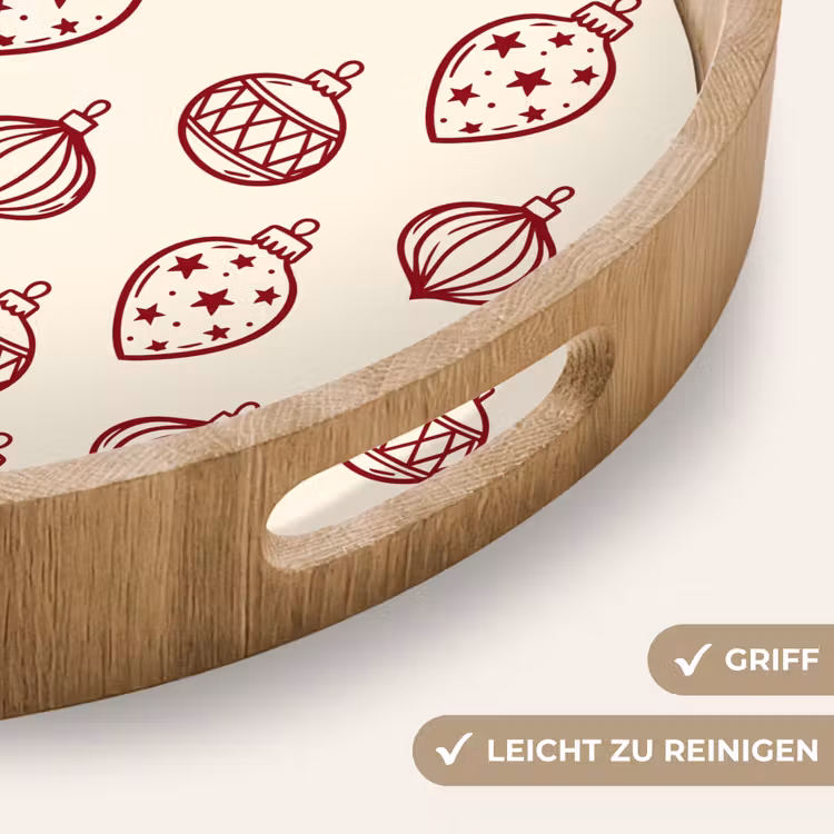 Tablett - Weihnachtskugel – Rot – Weihnachten — 5