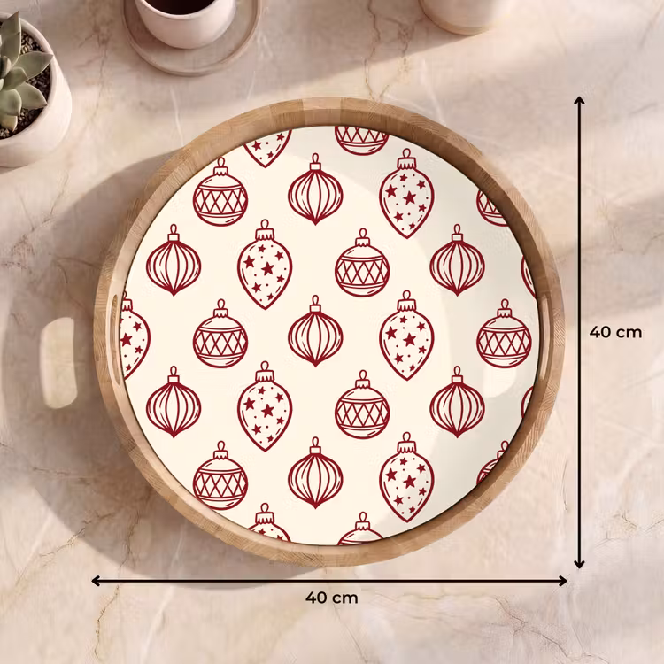 Tablett - Weihnachtskugel – Rot – Weihnachten — 9