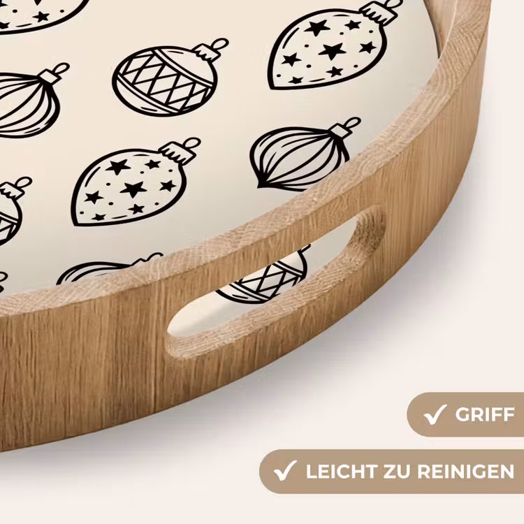 Tablett - Weihnachtskugel – Schwarz – Weiß — 5