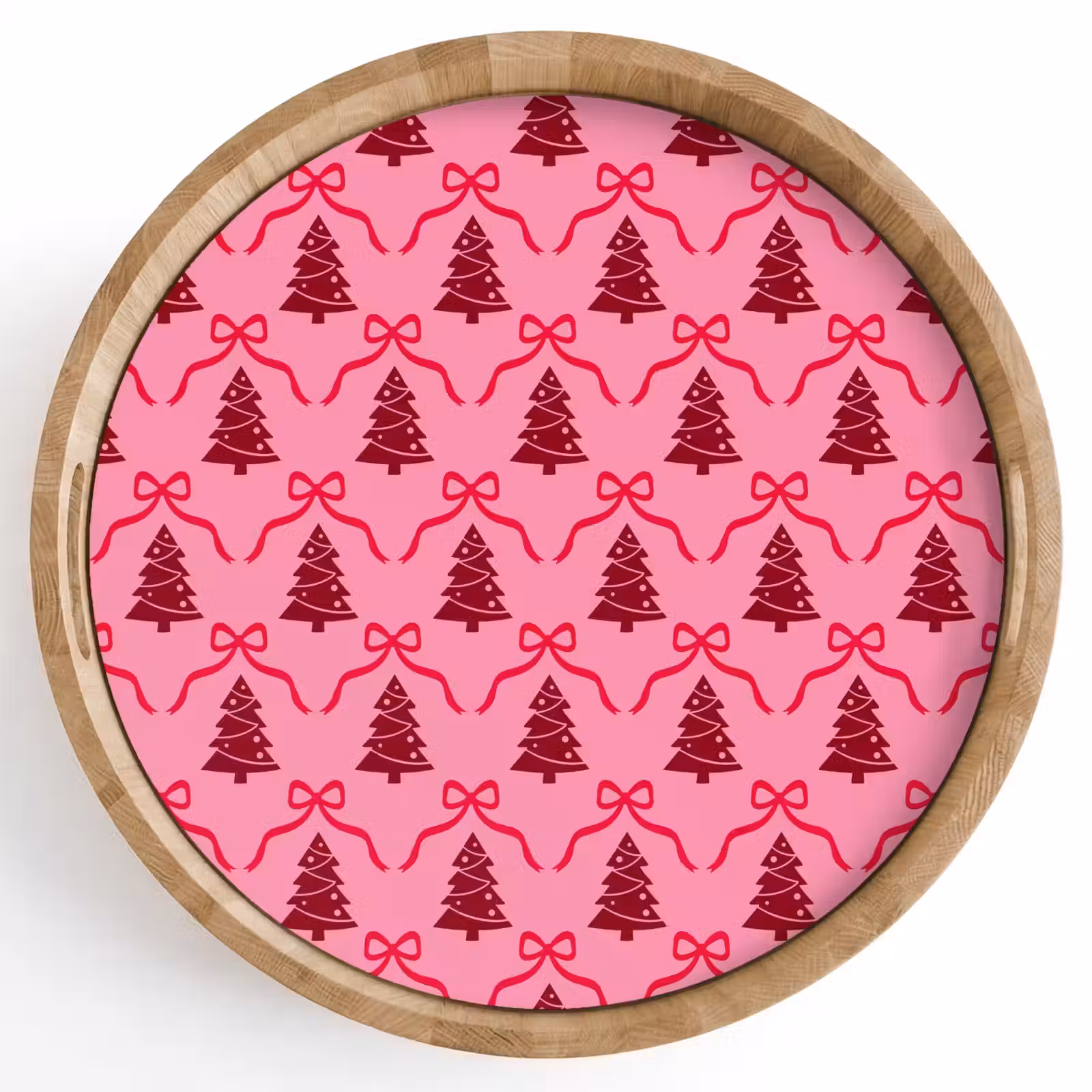 Tablett - Weihnachten – Rot – Rosa – Schleife — 1