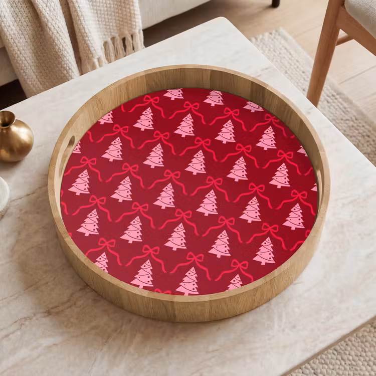 Tablett - Schleife – Rot – Rosa – Weihnachten — 2