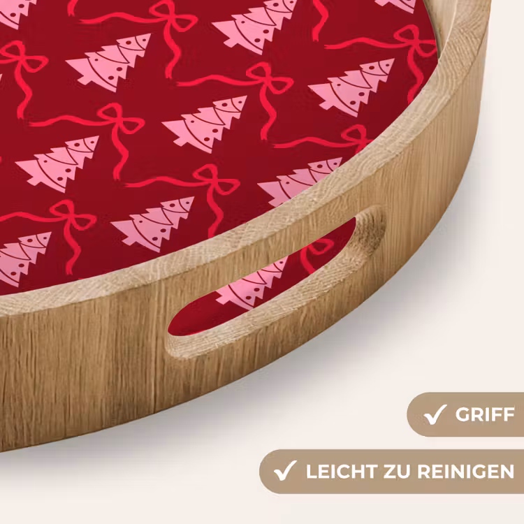 Tablett - Schleife – Rot – Rosa – Weihnachten — 5