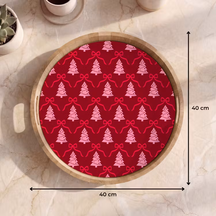 Tablett - Schleife – Rot – Rosa – Weihnachten — 9