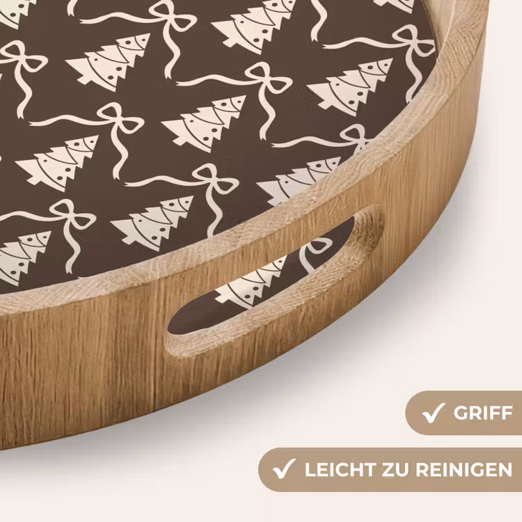 Tablett - Schleife – Taupe – Weiß – Weihnachten — 5