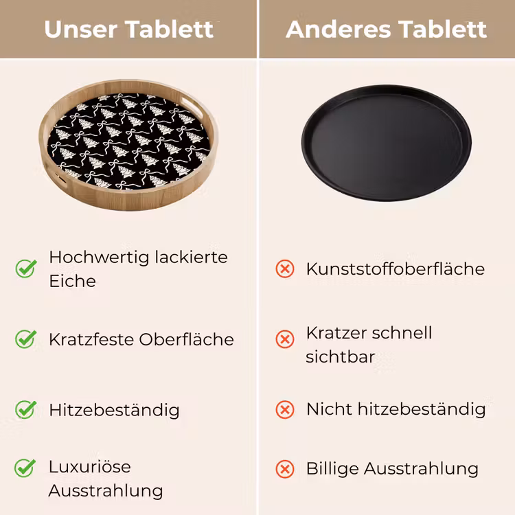 Tablett - Schleife – Weiß – Schwarz – Weihnachten — 3