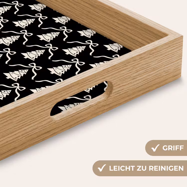Tablett - Schleife – Weiß – Schwarz – Weihnachten — 5