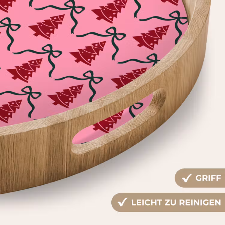 Tablett - Weihnachten – Rot – Grün – Schleife — 5