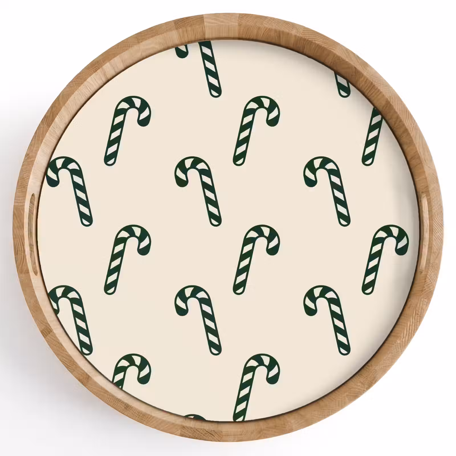 Tablett - Weihnachten – Grün – Creme – Zuckerstange — 1