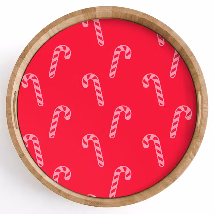 Tablett - Weihnachten – Rosa – Rot – Zuckerstange — 1