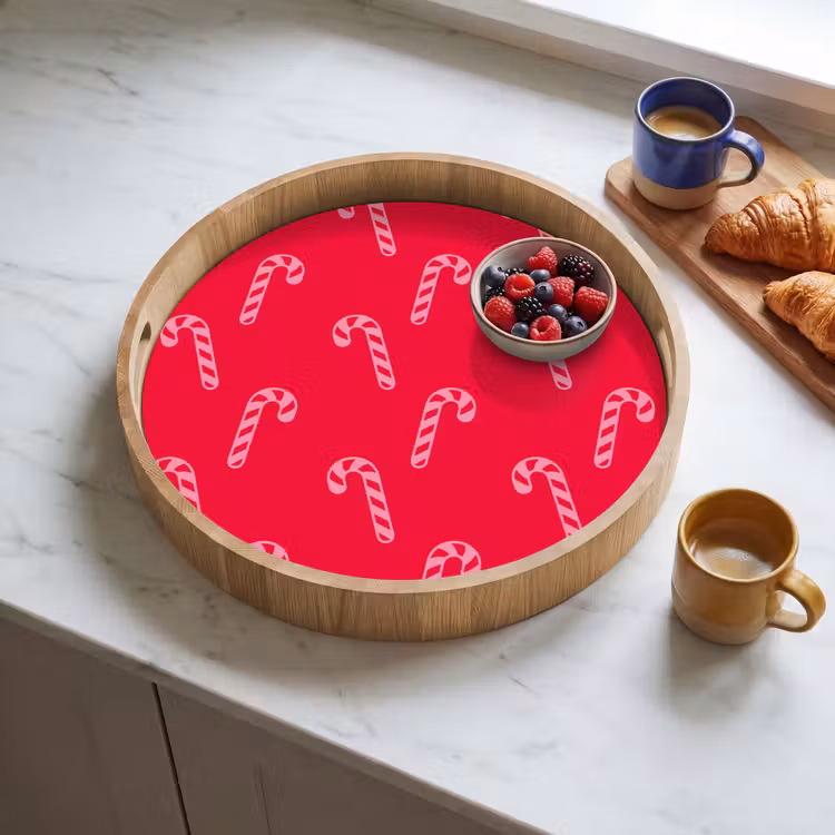 Tablett - Weihnachten – Rosa – Rot – Zuckerstange — 4