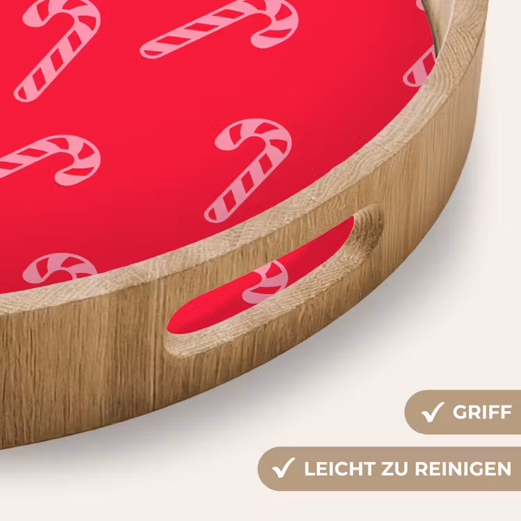 Tablett - Weihnachten – Rosa – Rot – Zuckerstange — 5