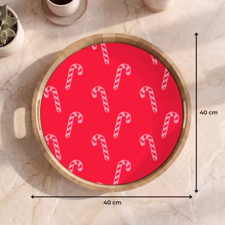 Tablett - Weihnachten – Rosa – Rot – Zuckerstange — 9