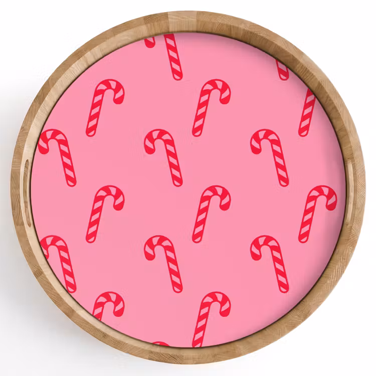 Tablett - Weihnachten – Rot – Rosa – Zuckerstange — 1