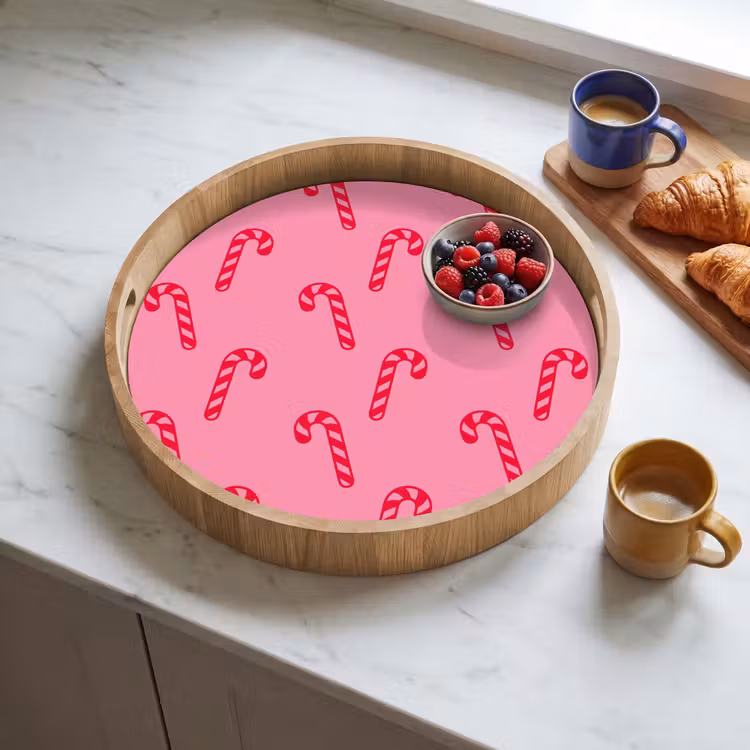 Tablett - Weihnachten – Rot – Rosa – Zuckerstange — 4
