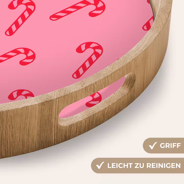 Tablett - Weihnachten – Rot – Rosa – Zuckerstange — 5