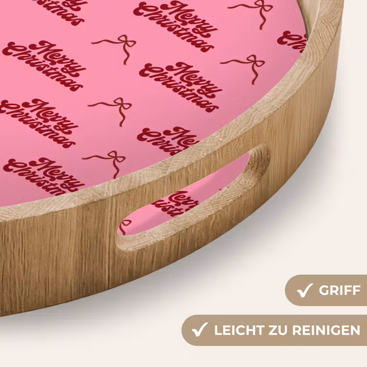 Tablett - Text – Rosa – Rot – Schleife — 5
