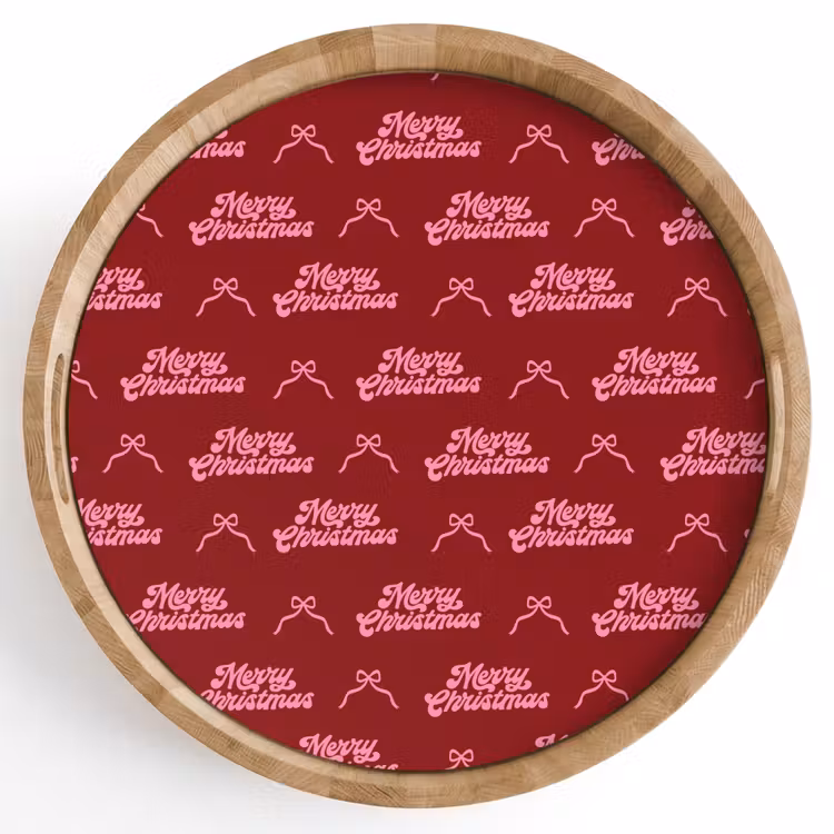 Tablett - Text – Rot – Rosa – Schleife — 1