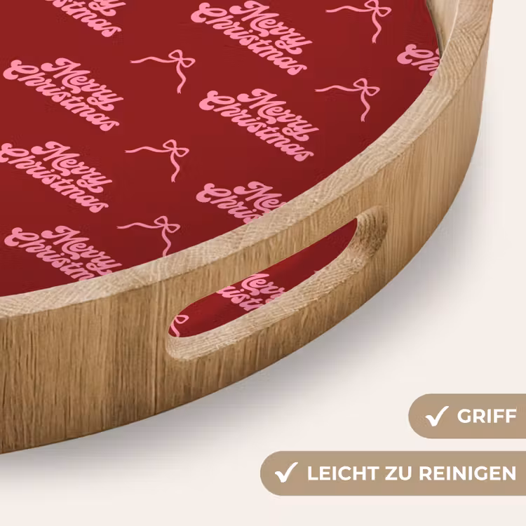 Tablett - Text – Rot – Rosa – Schleife — 5