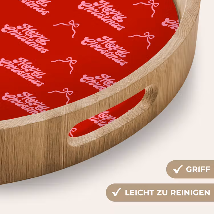 Tablett - Text – Schleife – Rosa – Rot — 5