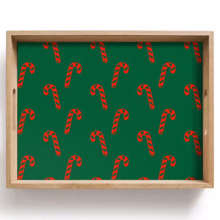 Tablett - Weihnachten – Grün – Rot – Zuckerstange — 1