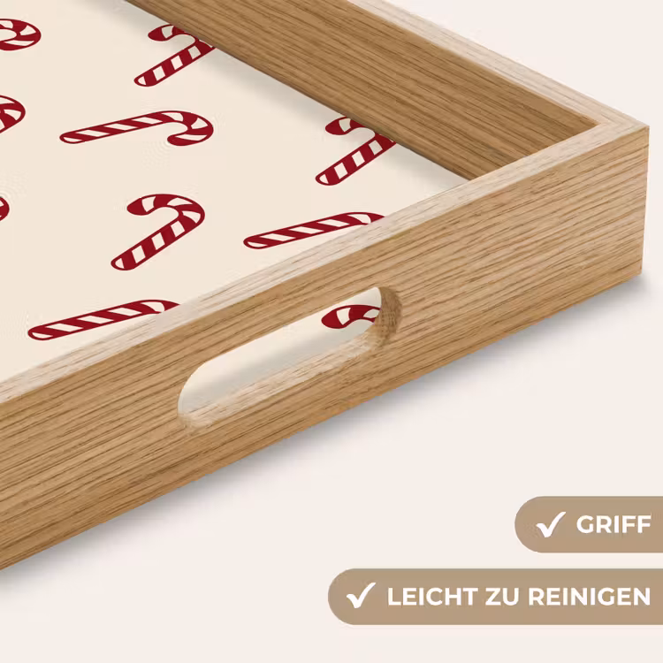 Tablett - Weihnachten – Rot – Creme – Zuckerstange — 5