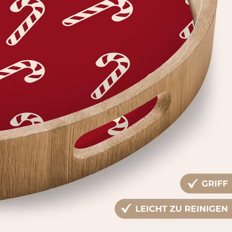 Tablett - Weihnachten – Rot – Weiß – Zuckerstange — 5