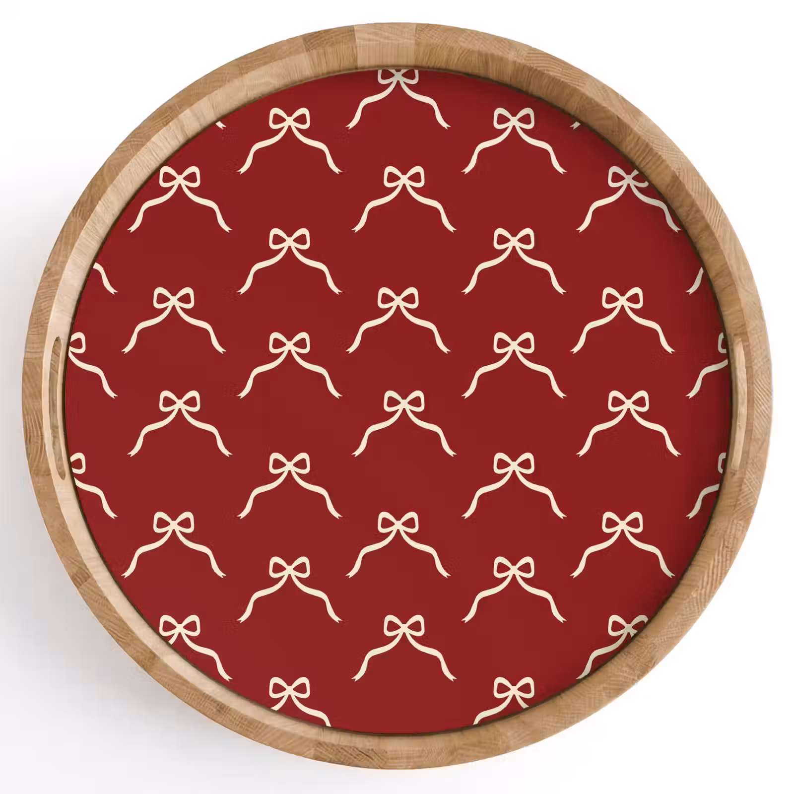 Tablett - Schleife – Weihnachten – Rot – Weiß — 1