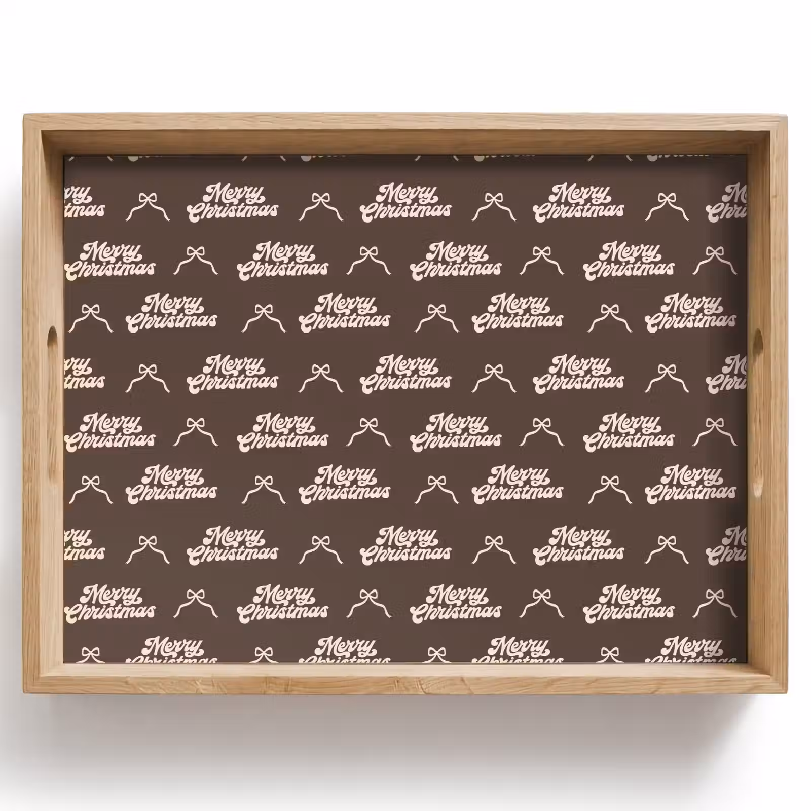 Tablett - Text – Creme – Braun – Schleife — 1
