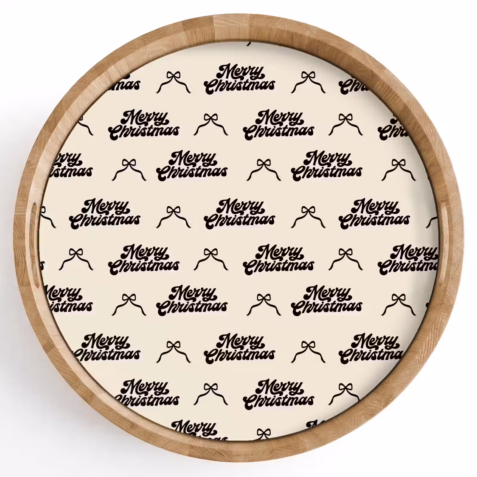 Tablett - Text – Creme – Schwarz – Weihnachten — 1